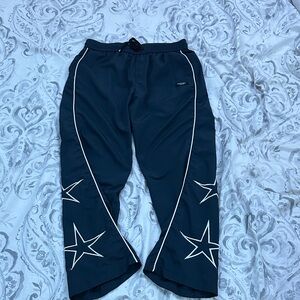 Navy Blue Star Patterned Track Pants